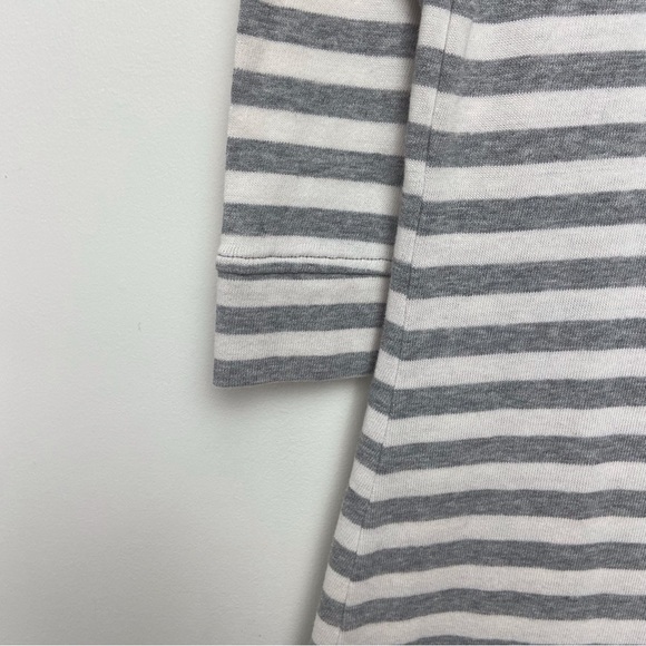 Hatley 100% cotton shift dress tunique striped grey white pink 3/4 sleeves - Picture 6 of 16